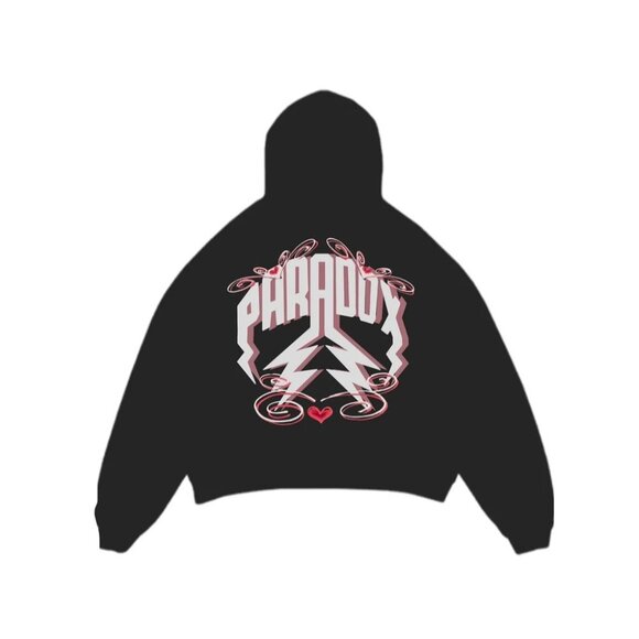 Paradox Lab Black Airbrushed Heart Lightning Arc Logo Philly USA Size XSmall - Picture 2 of 7